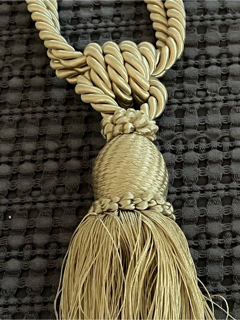 Window Treatment Tie Backs Elegant Gold-Tone Tassels